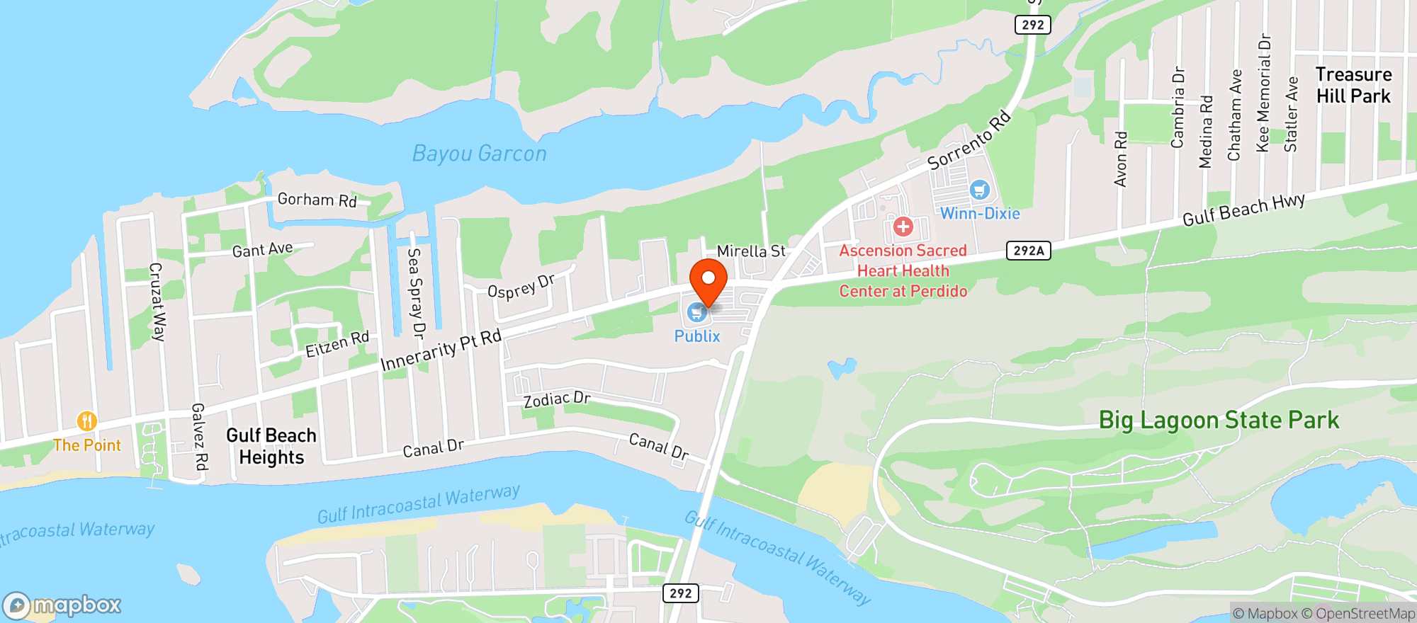 Map showing Publix Super Market