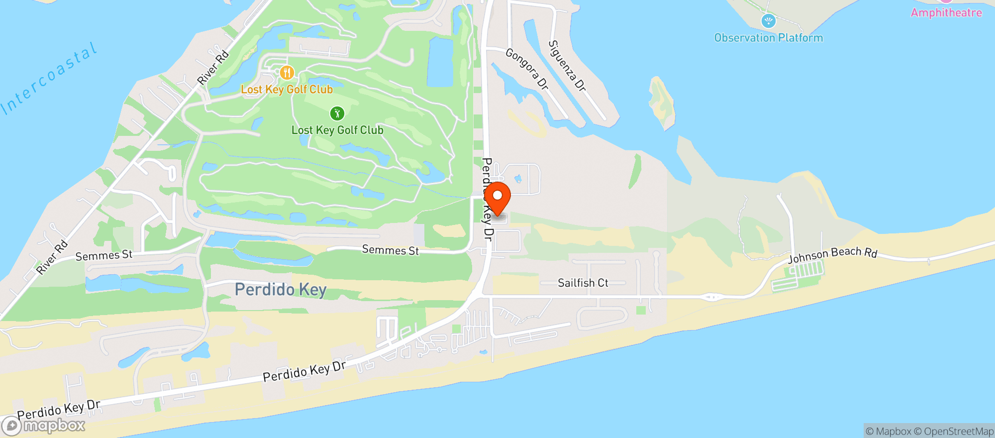 Map showing Perdido Key Sports Bar