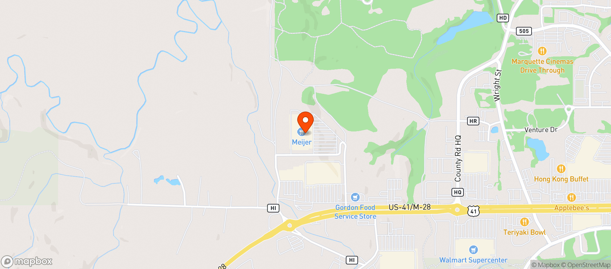 Map showing Meijer