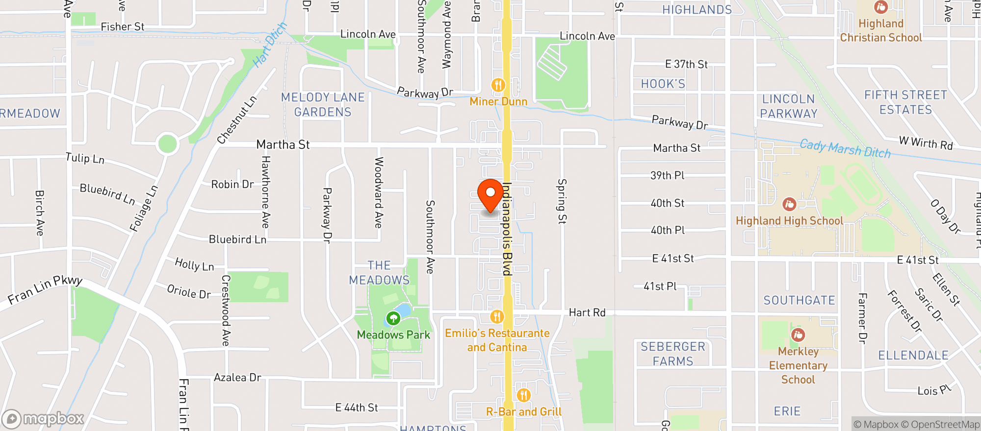 Map showing Liquor Stop - Highland