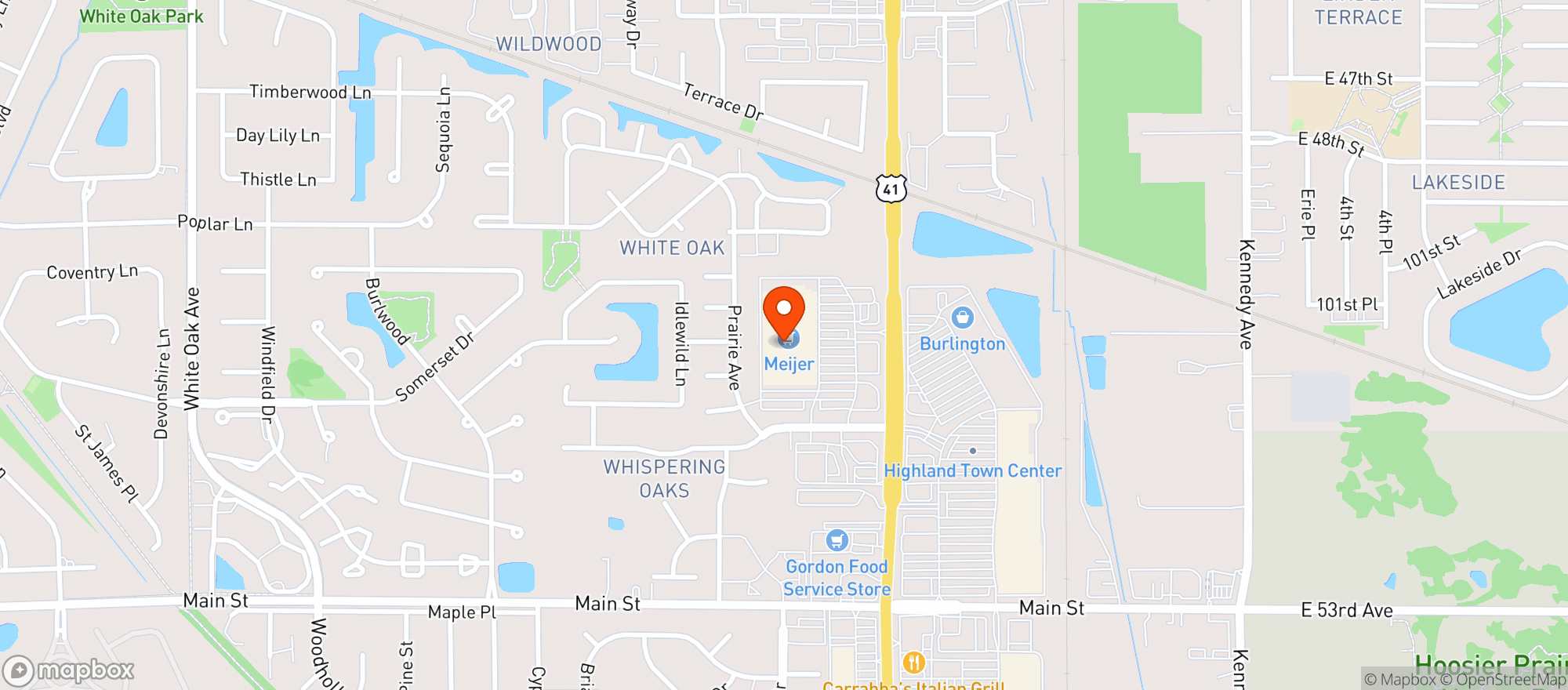 Map showing Meijer