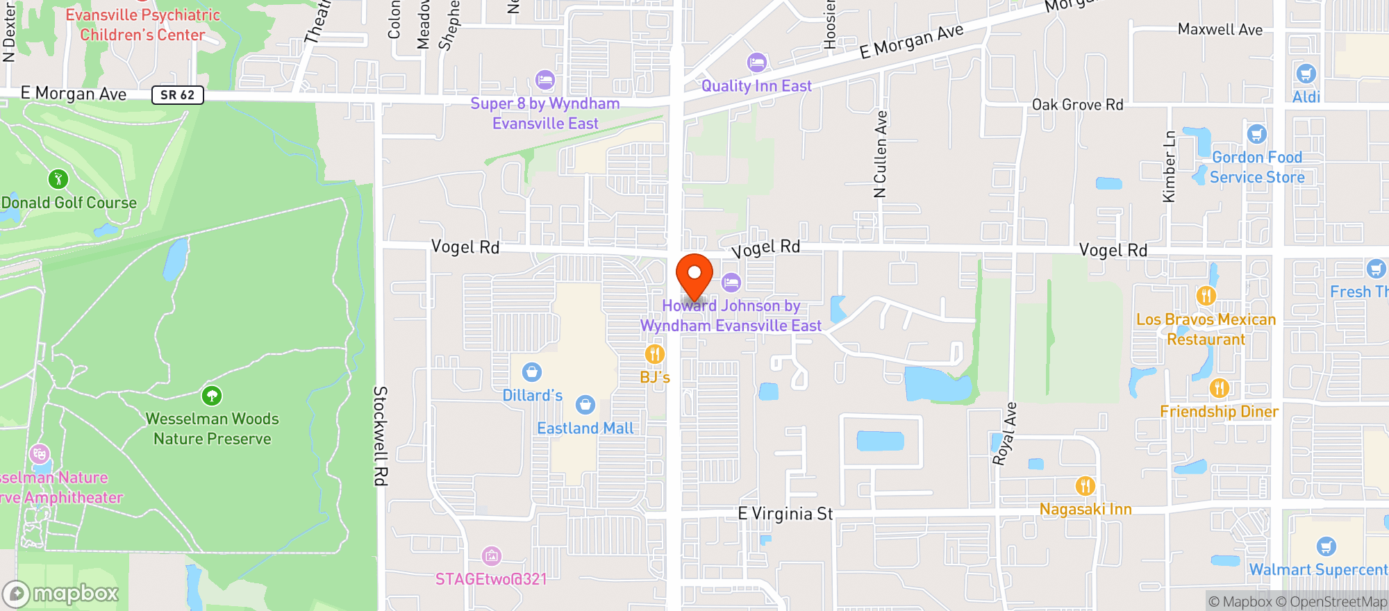Map showing Vitamin Shoppe - Evansville