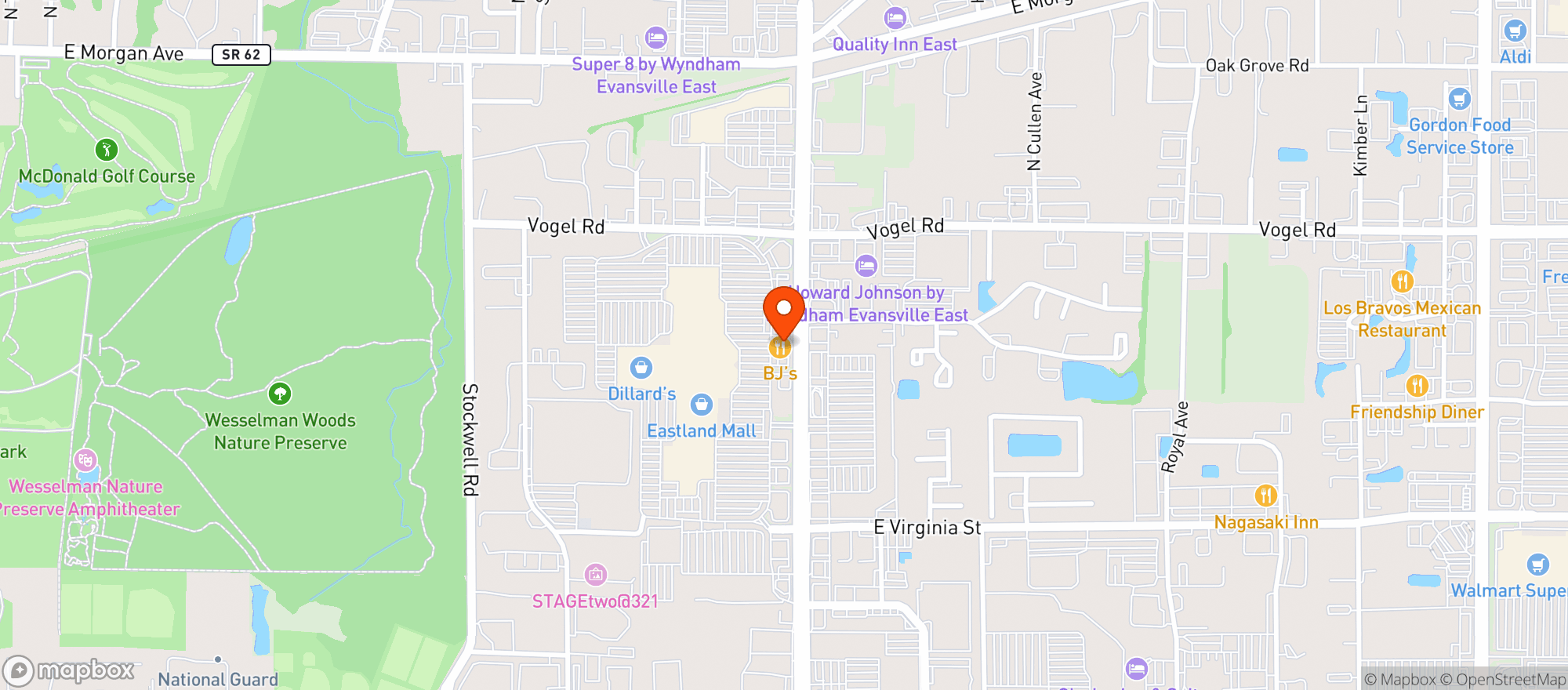 Map showing Bjs Restaurant & Brewhouse
