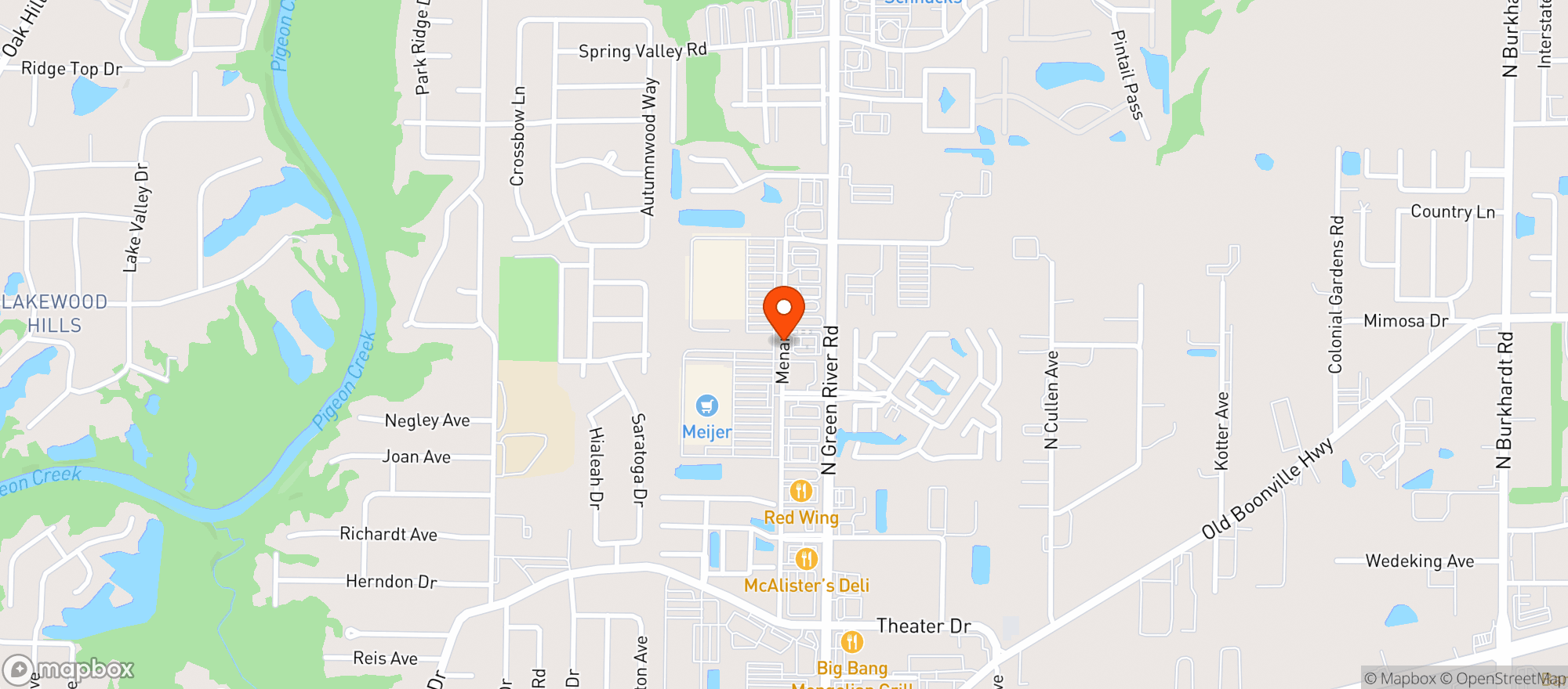 Map showing Meijer