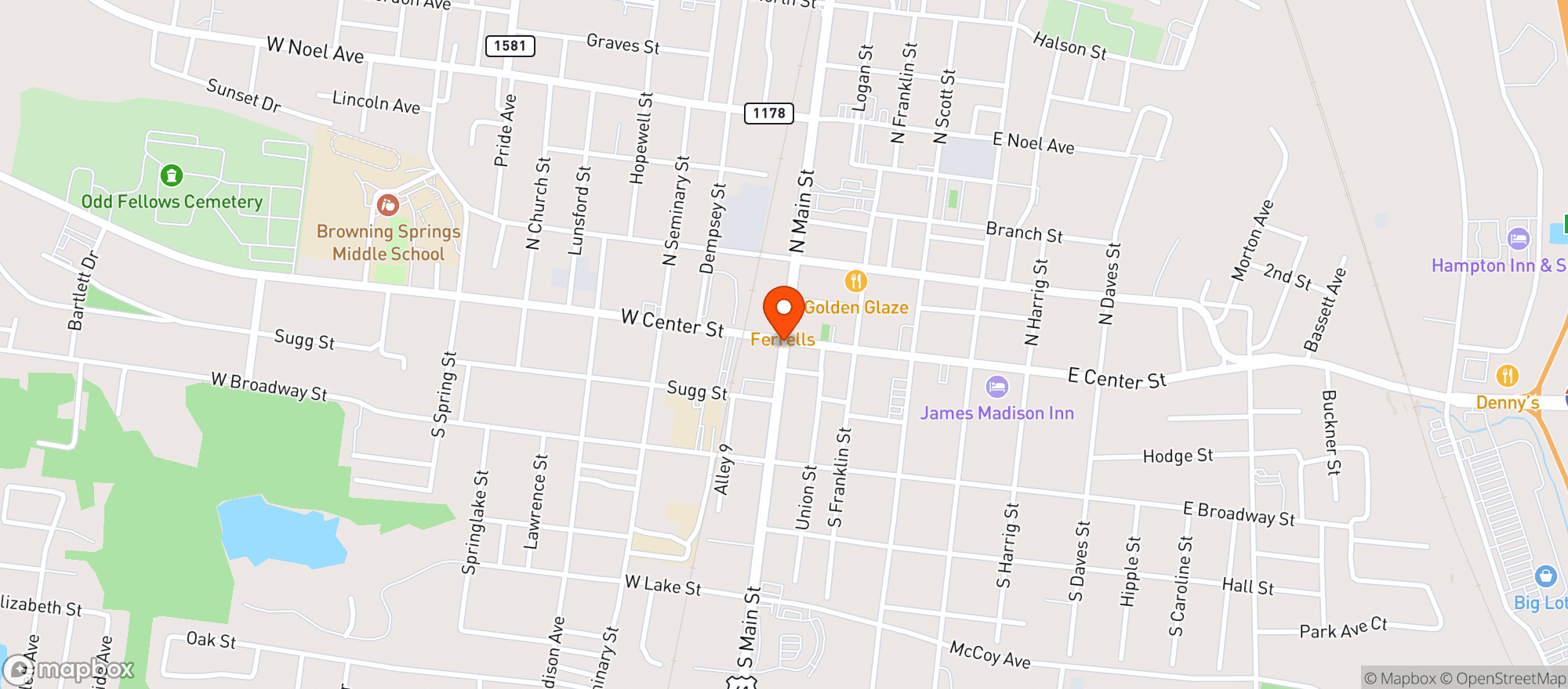 Map showing Father and Sons Liquors