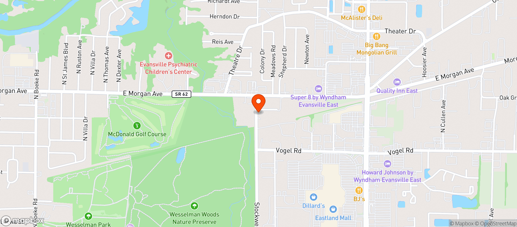 Map showing Stockwell Inn