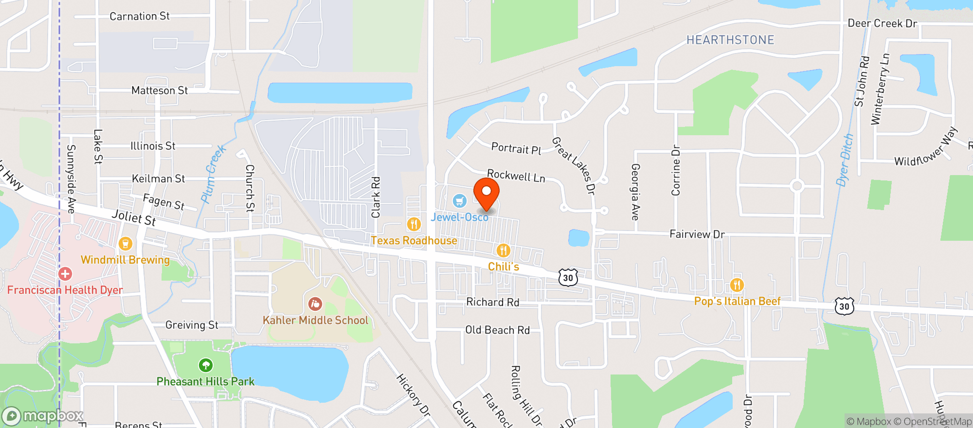 Map showing Jewel Osco