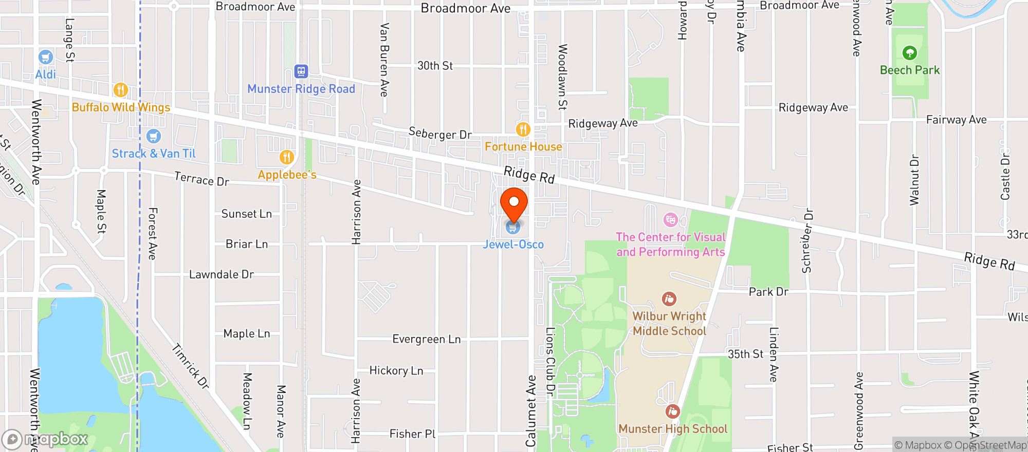 Map showing Jewel Osco