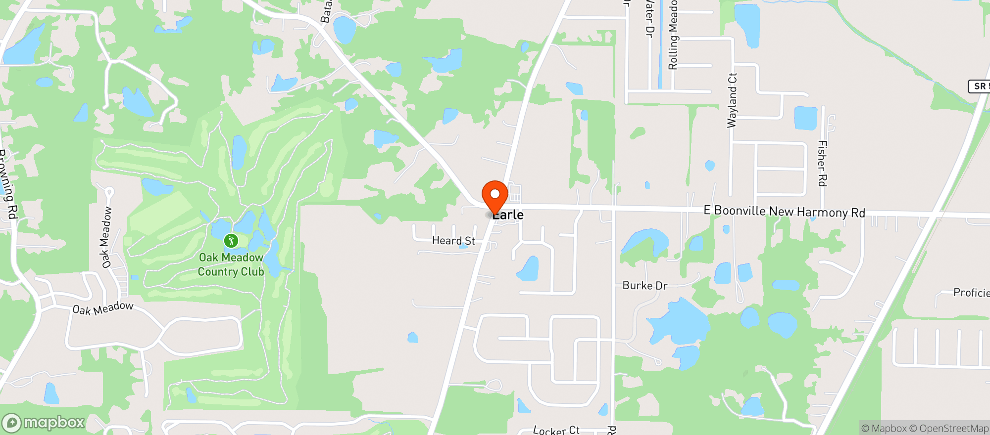 Map showing Hornets Nest Restaurant