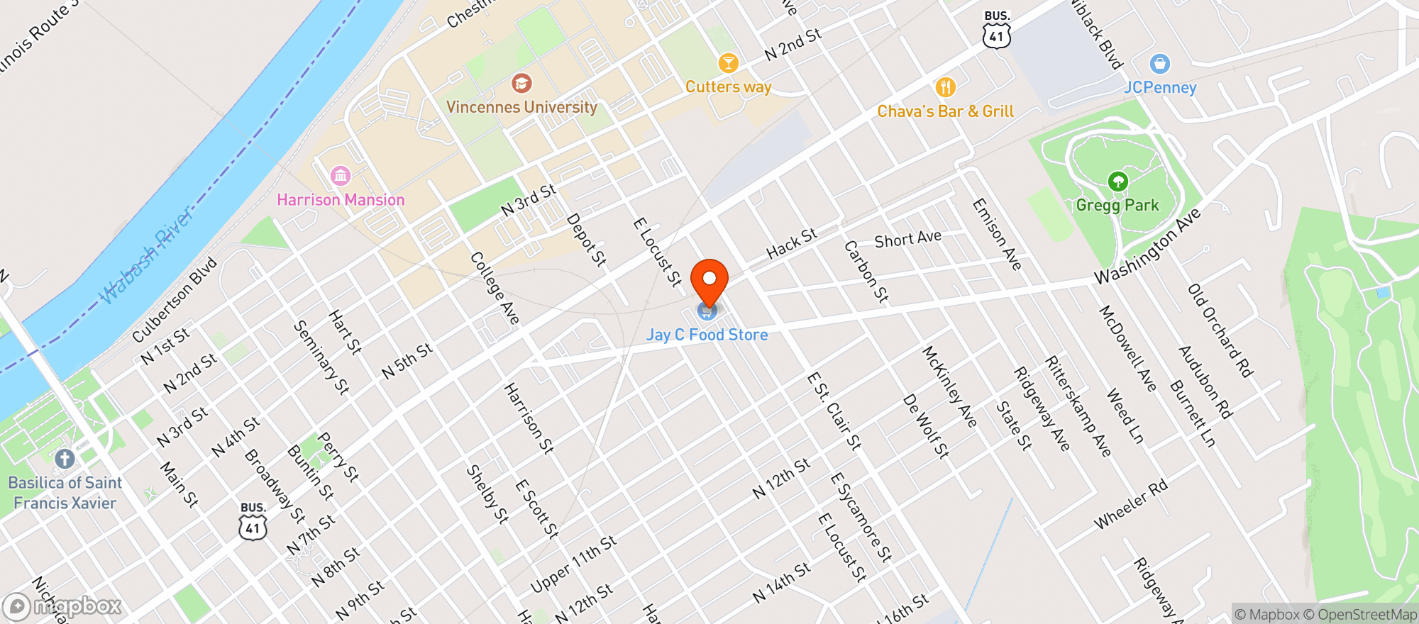 Map showing Jay C Food Store #84