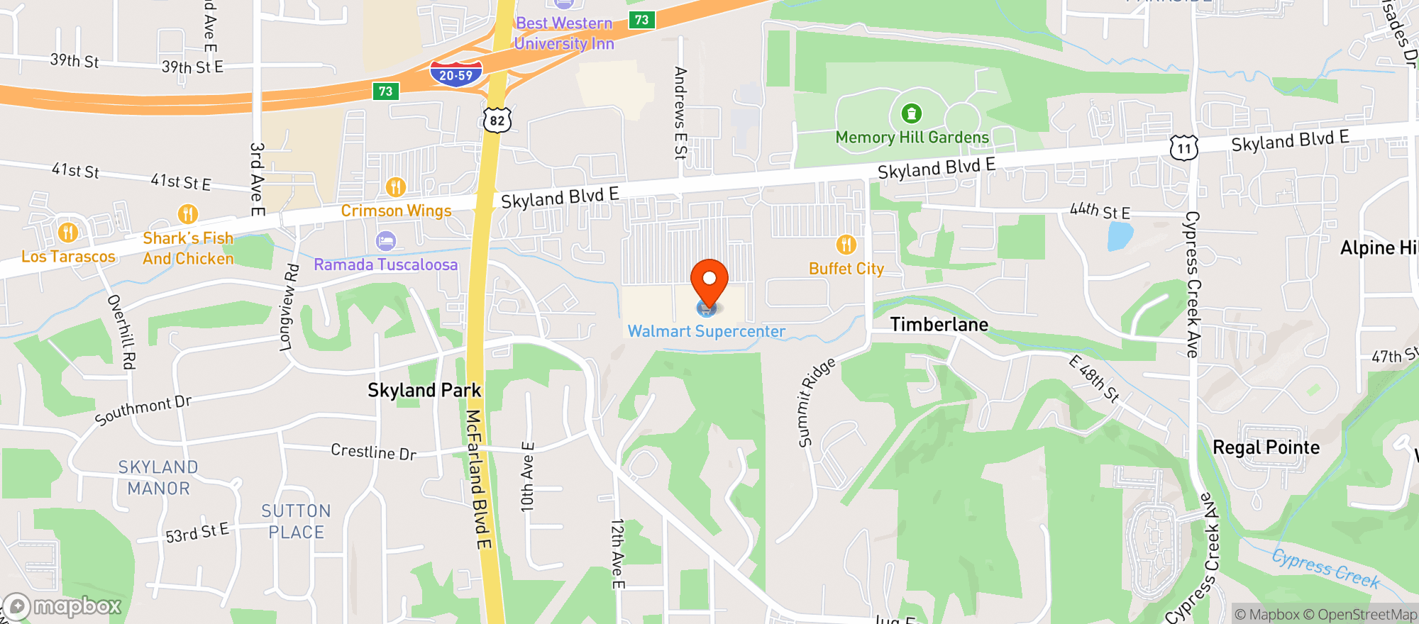 Map showing Walmart Supercenter