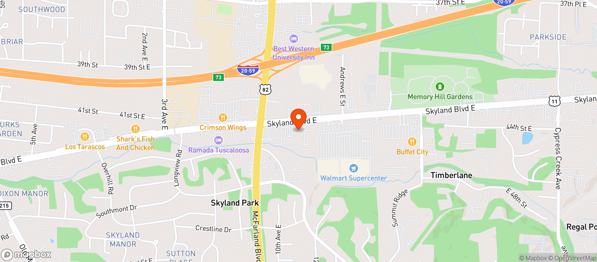 Map showing Home Package Store