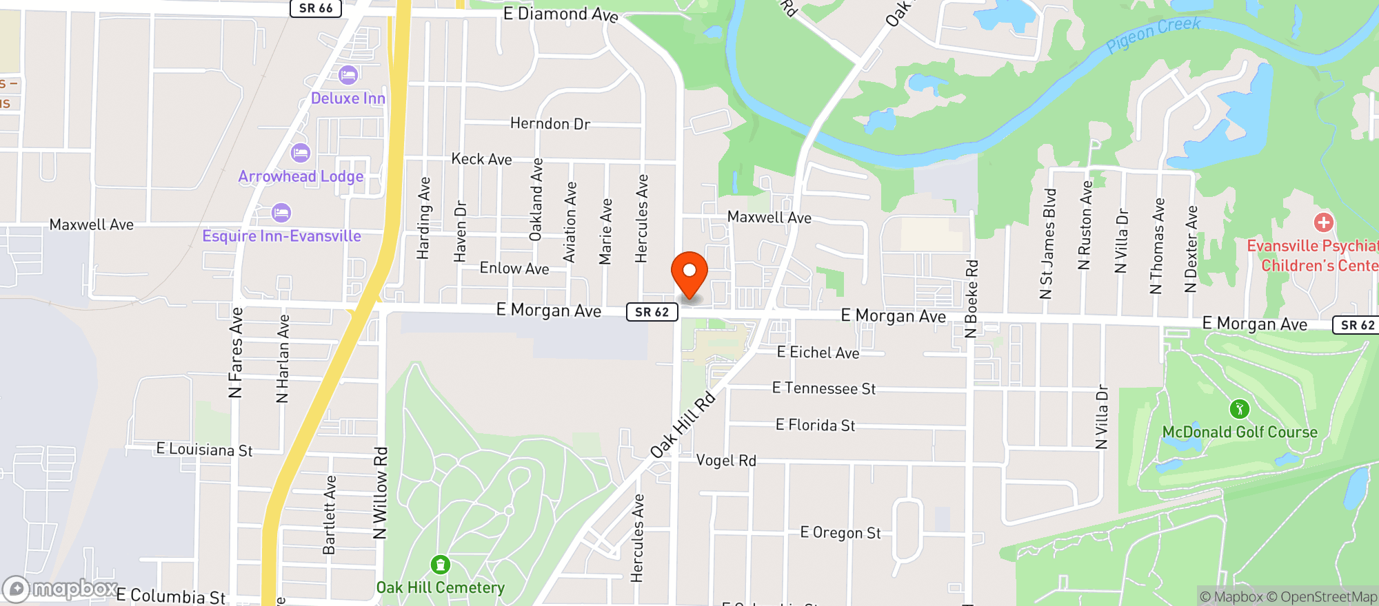 Map showing Circle H Smoke Shop
