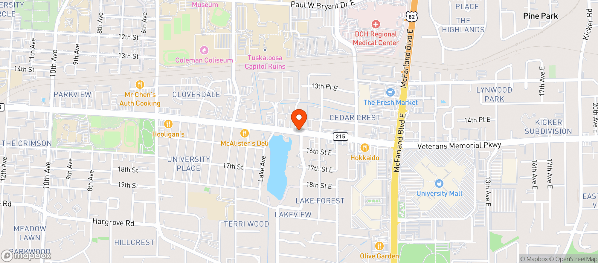 Map showing Spirits & More