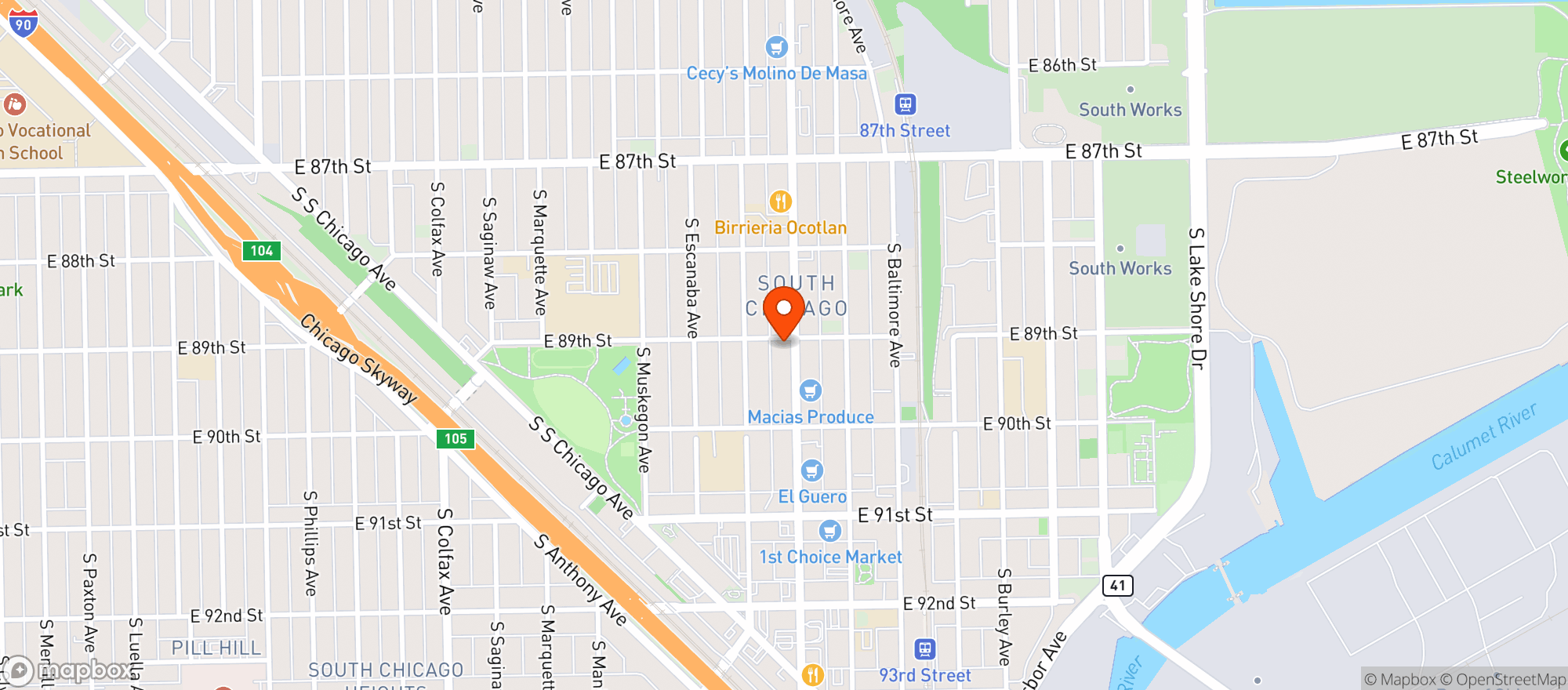 Map showing Commercial Stop & Shop