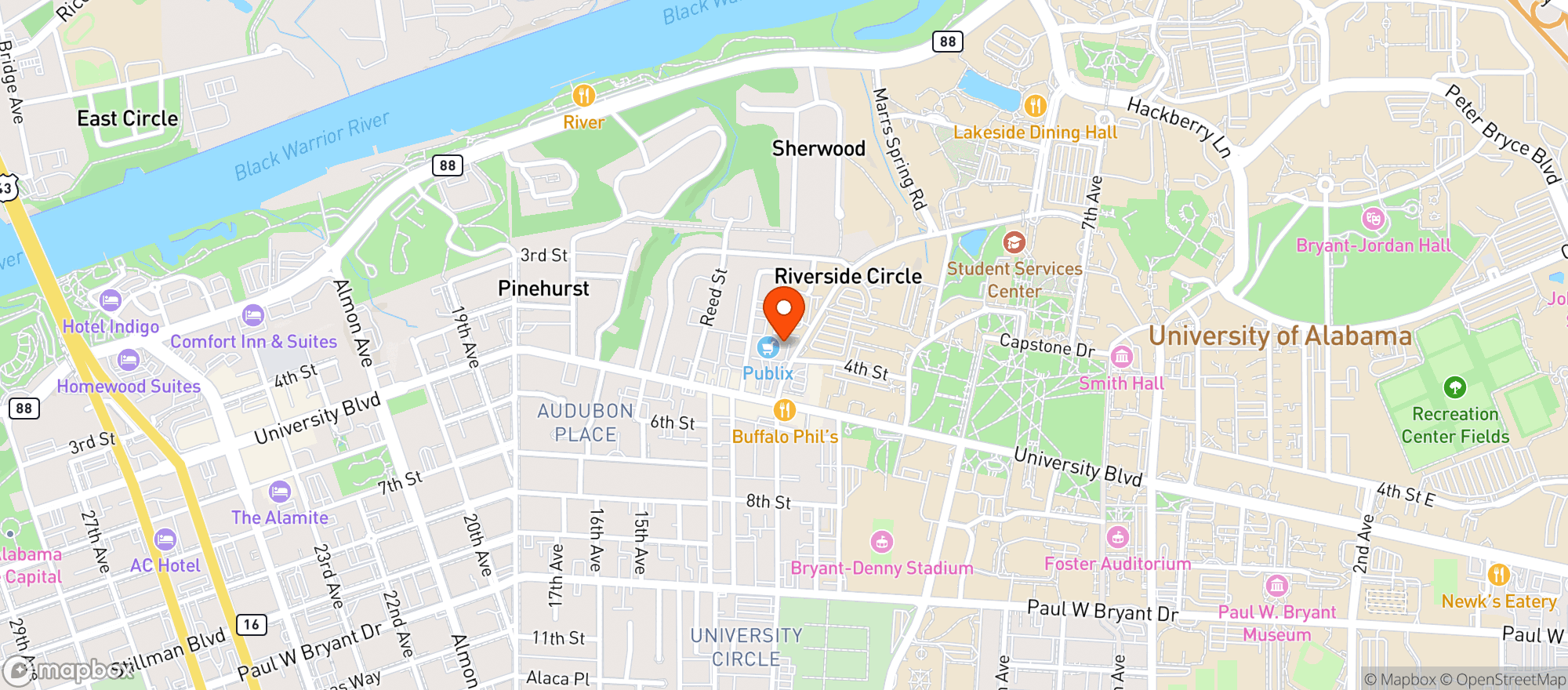Map showing Publix