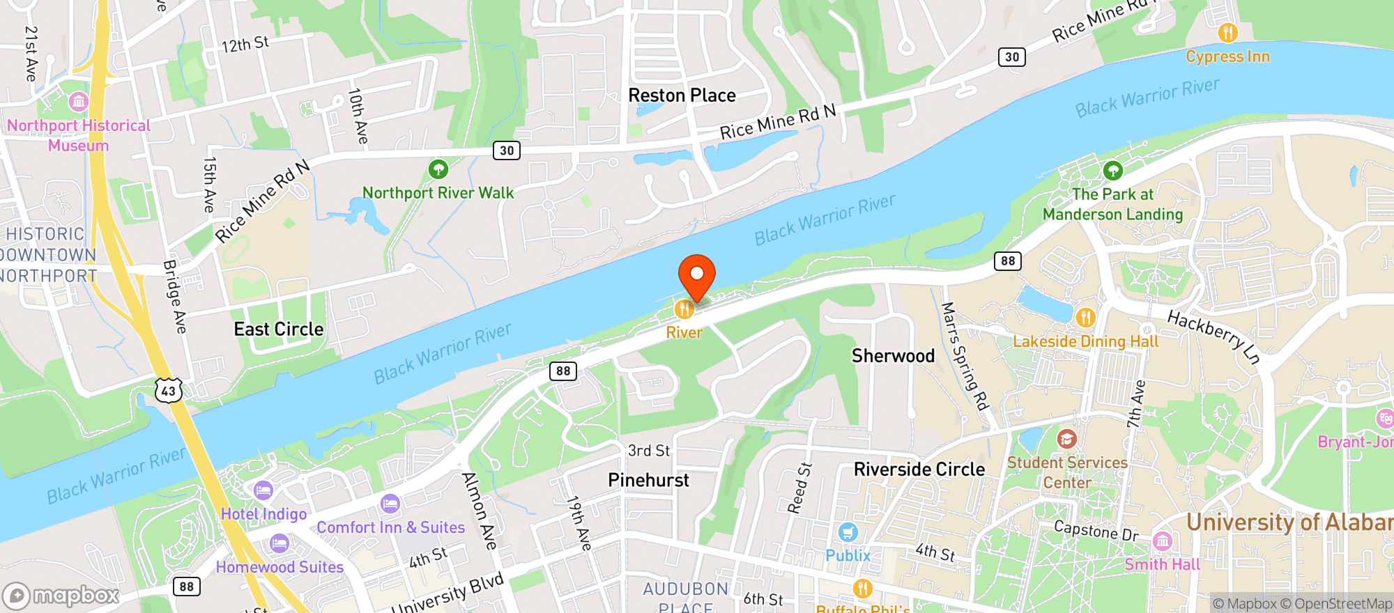 Map showing River