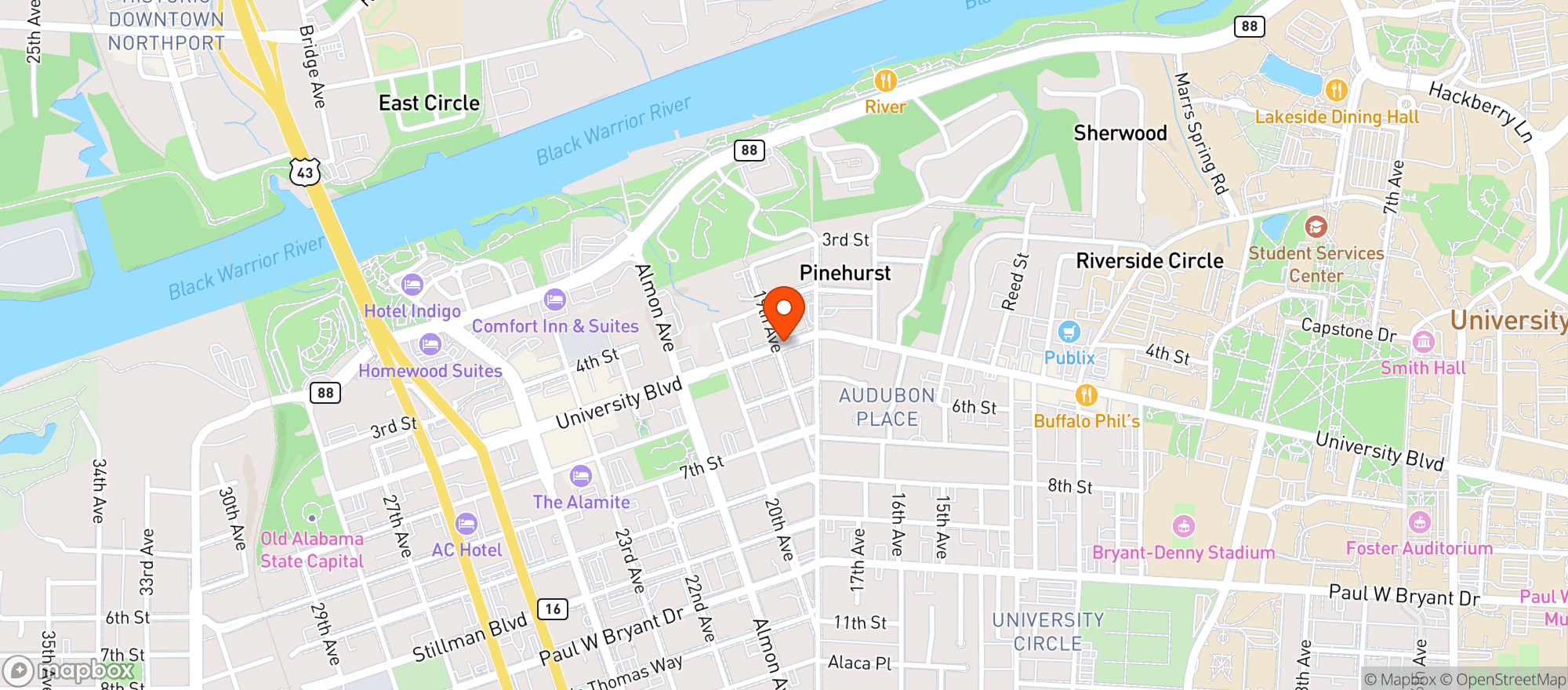 Map showing Mx Bar & Grill