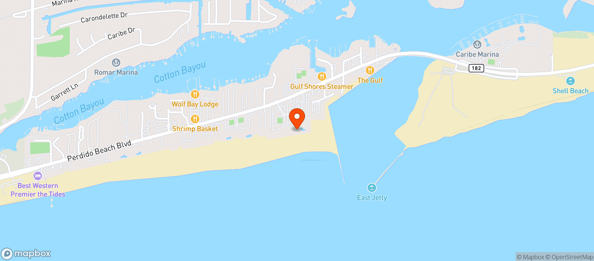 Map showing Perdido Beach Resort