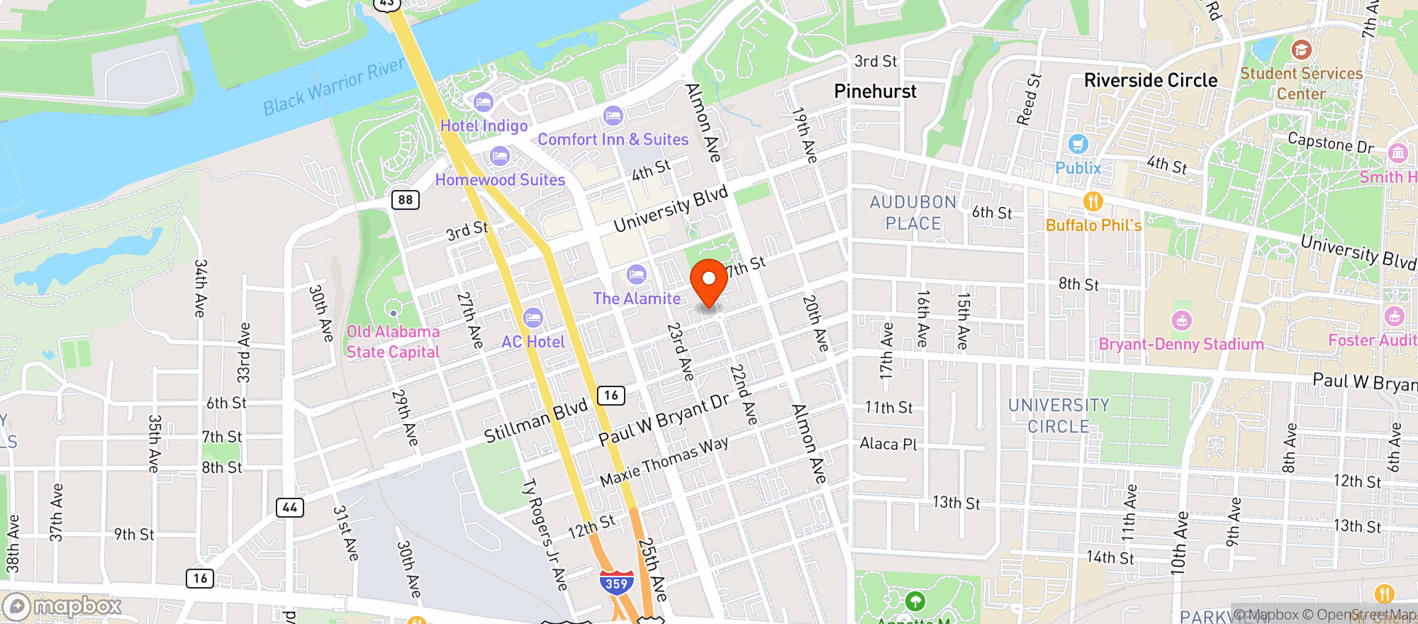 Map showing Alcove International Tavern