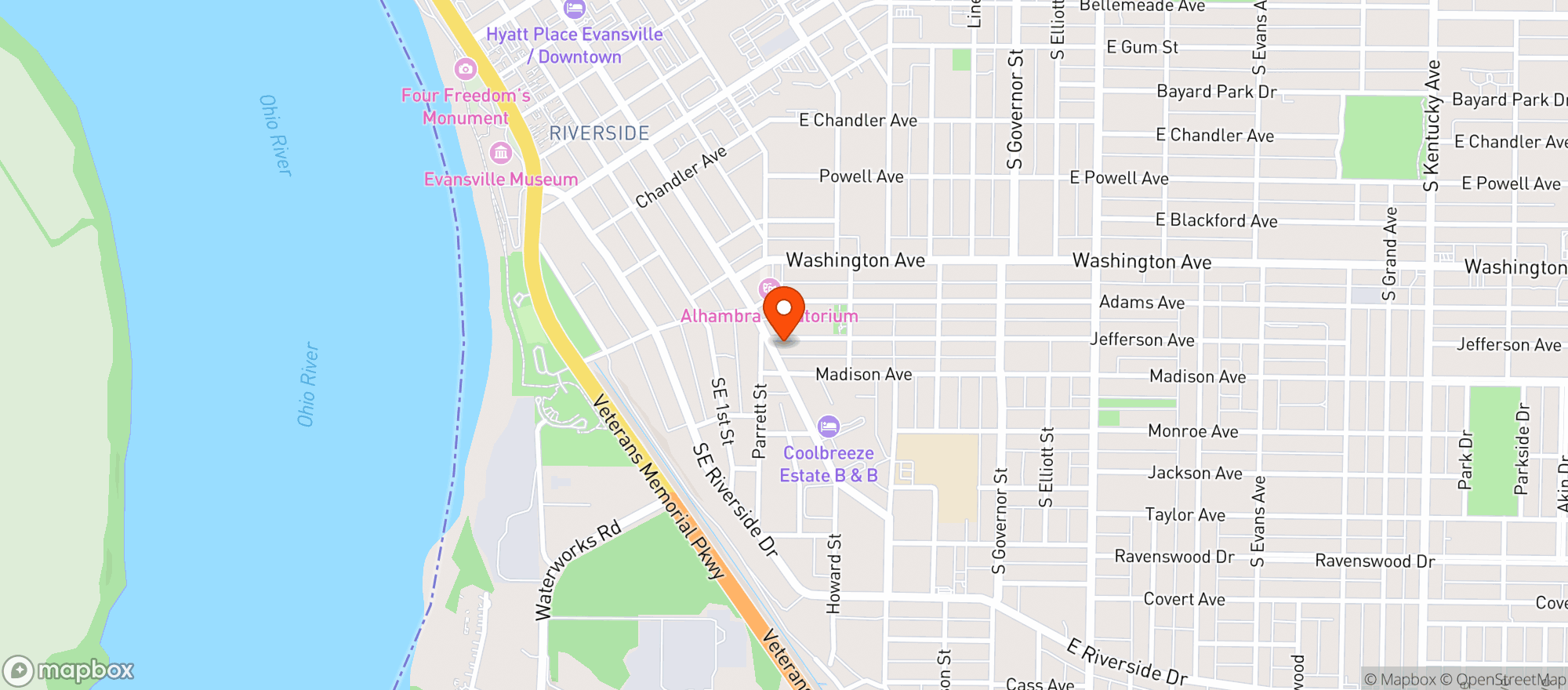 Map showing Spankey S Una Cafe