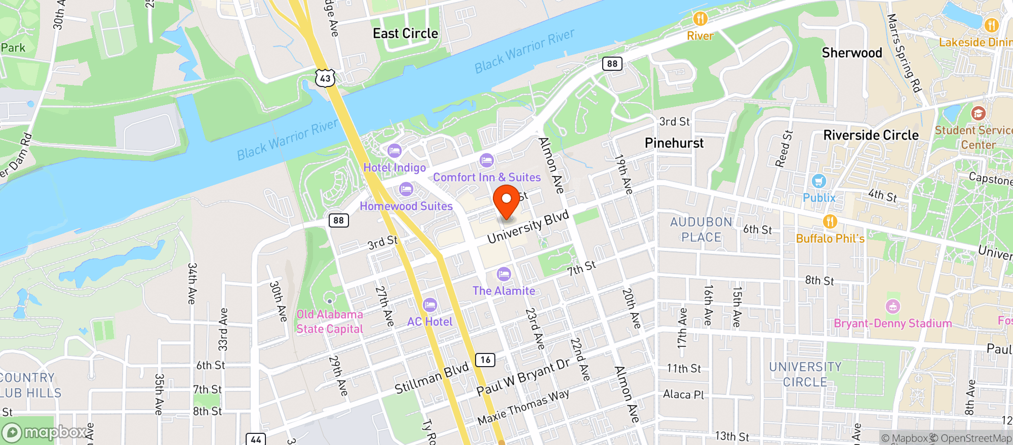 Map showing Avenue Pub