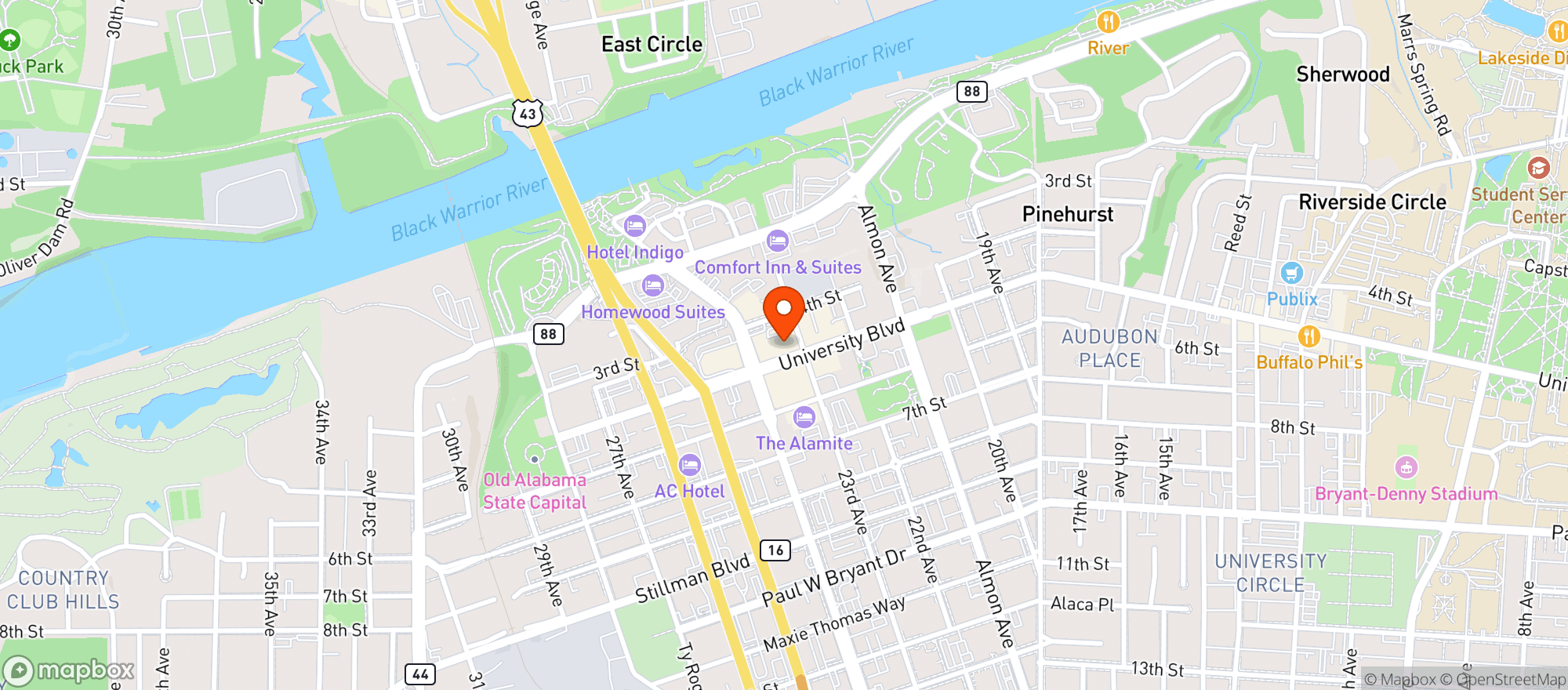 Map showing Socal Cantina