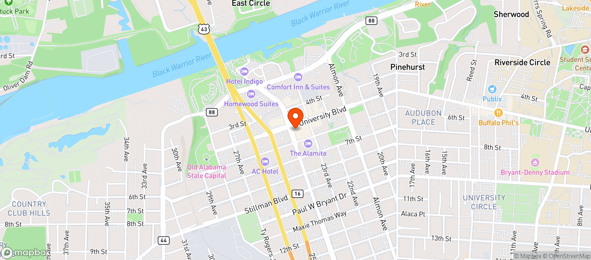 Map showing Half Shell Oyster House