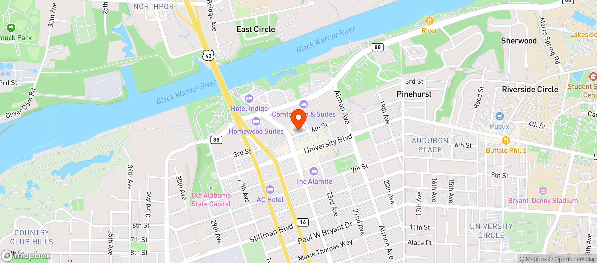 Map showing Decades Pub And Grub