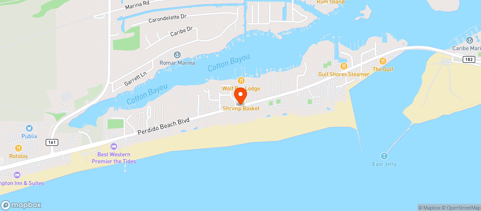 Map showing Seaside Package