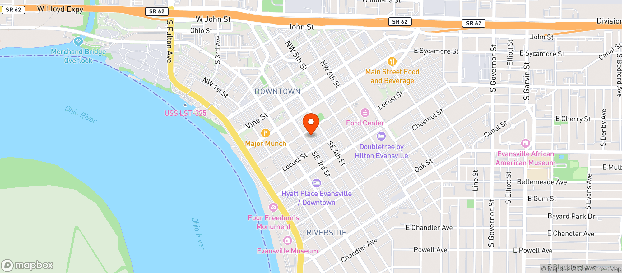 Map showing High Score Saloon