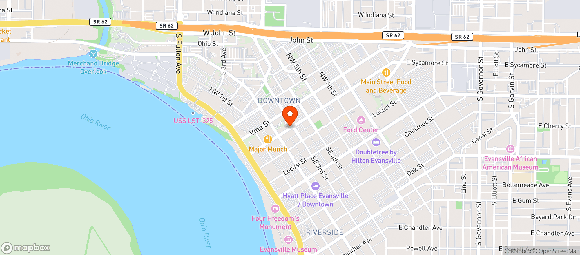 Map showing Bru Burger Bar