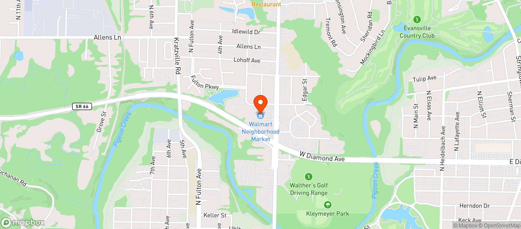Map showing Walmart