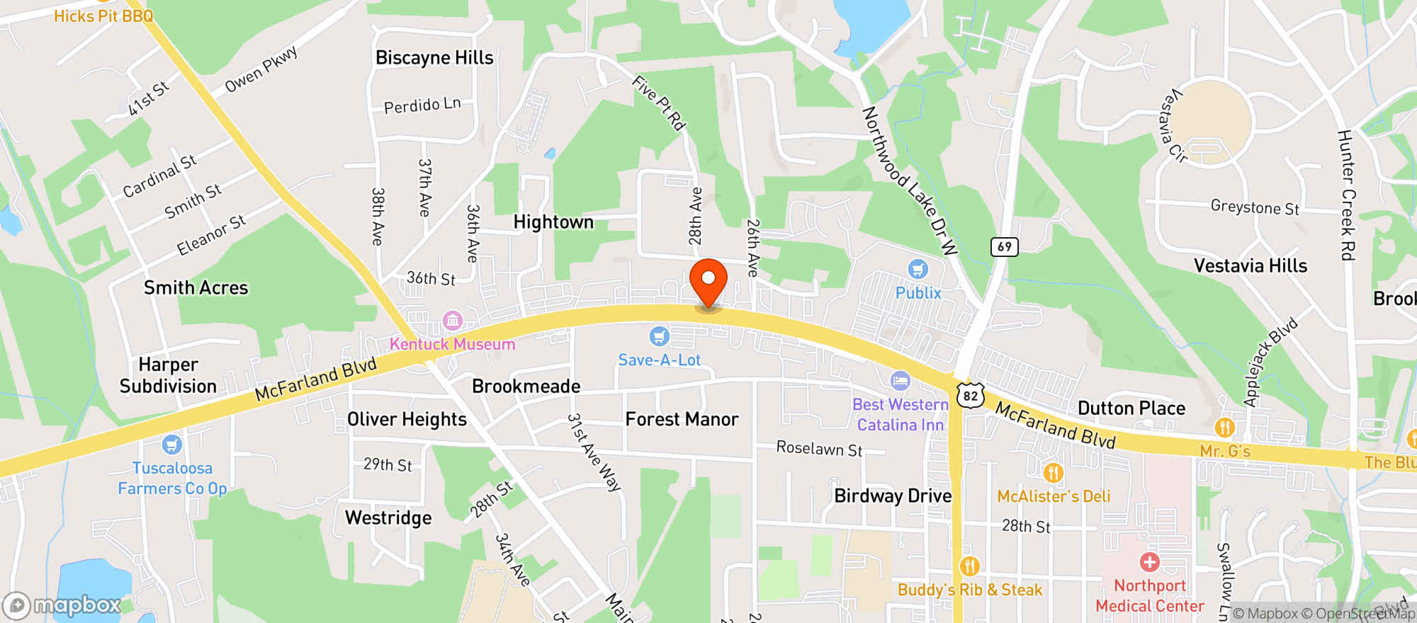 Map showing C Mart Spirits