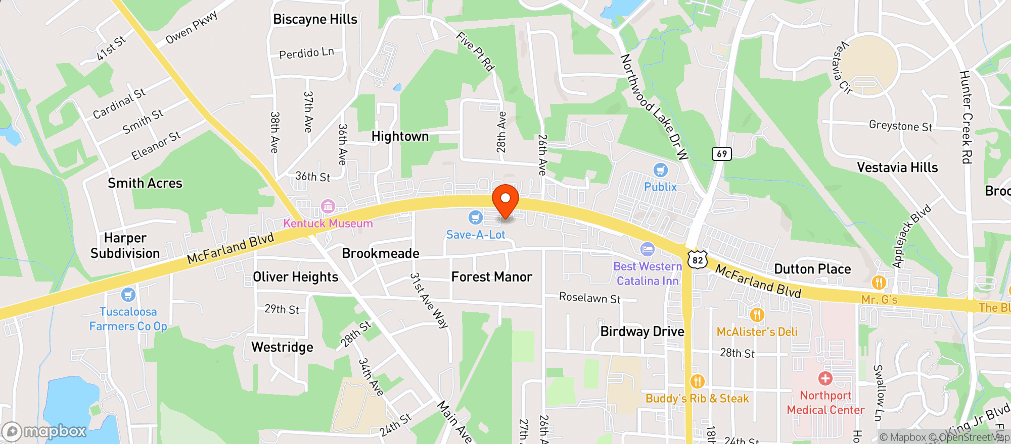 Map showing Meat Depot Northport