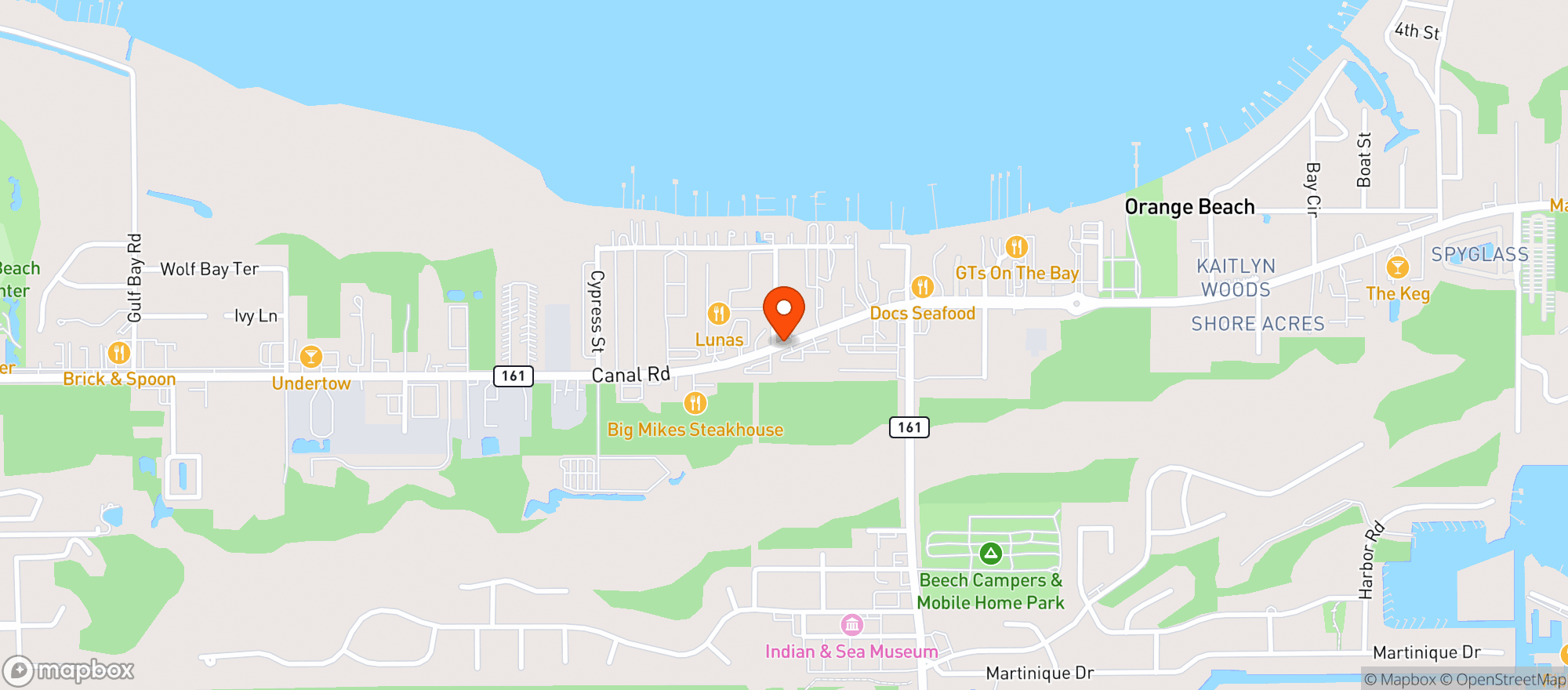 Map showing Big Fish Restaurant & Bar