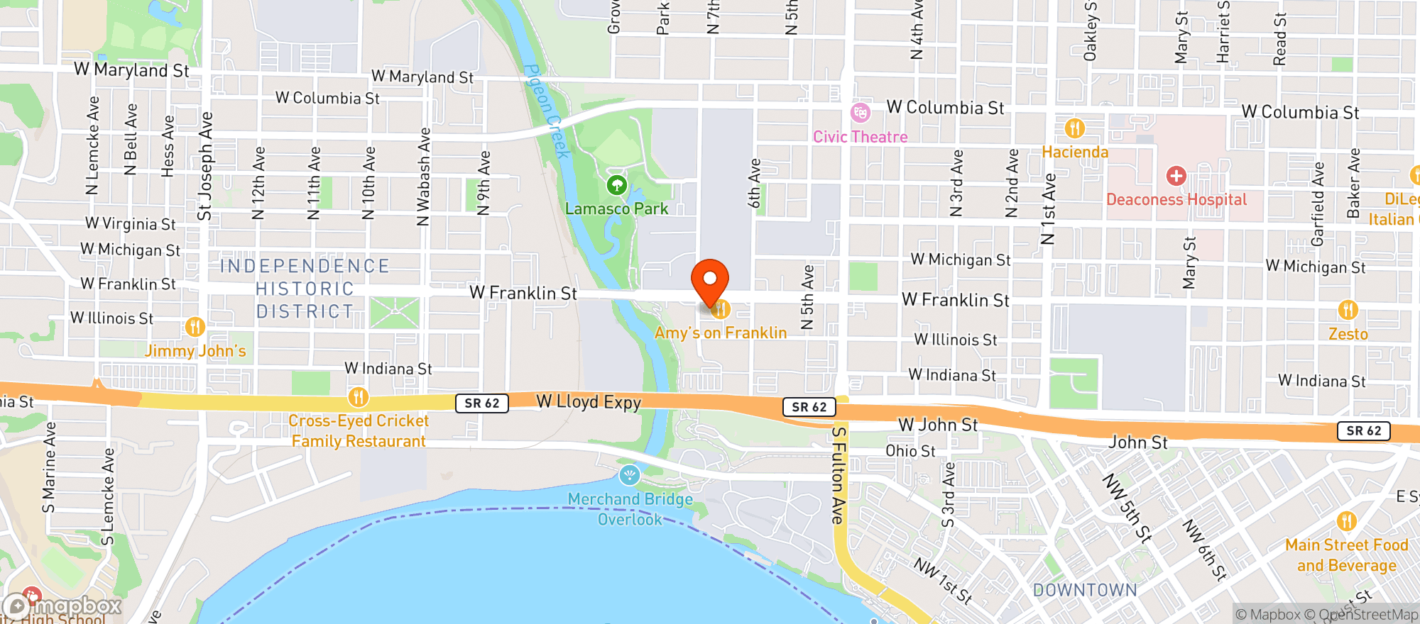 Map showing Copper House