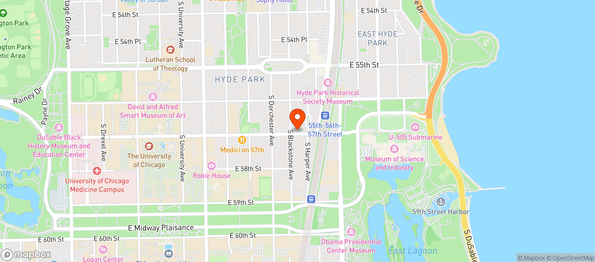 Map showing 57th Street Wines
