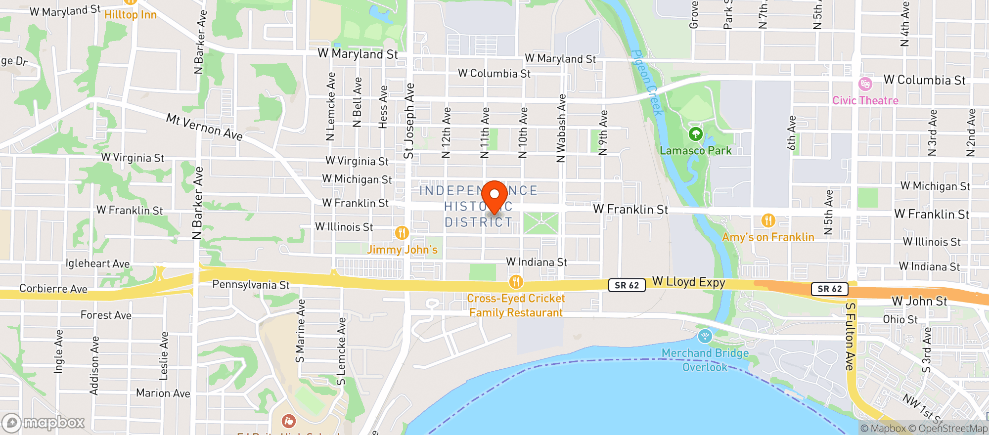 Map showing Franklinsteins