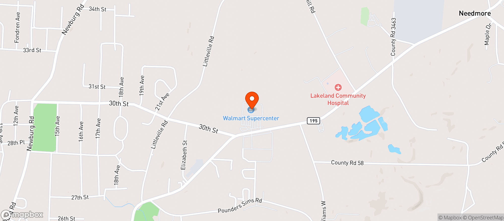Map showing Walmart Supercenter