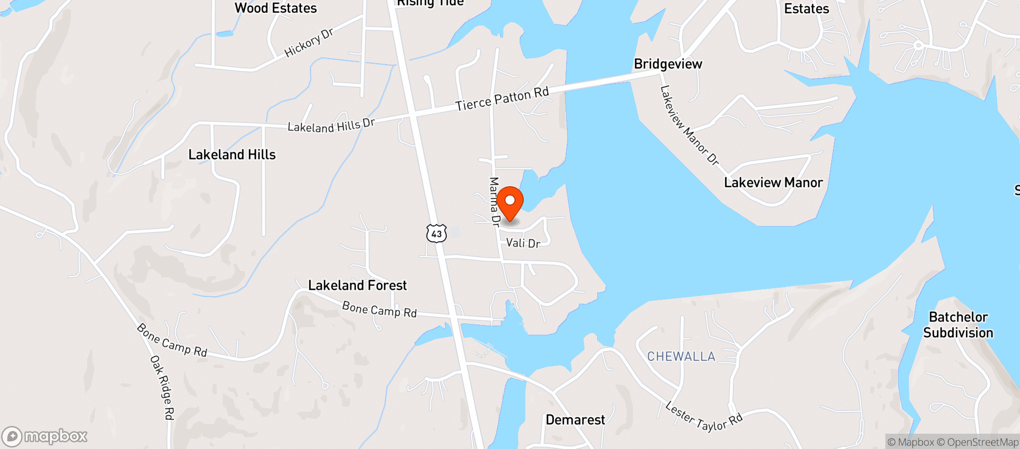Map showing Southern Ale House
