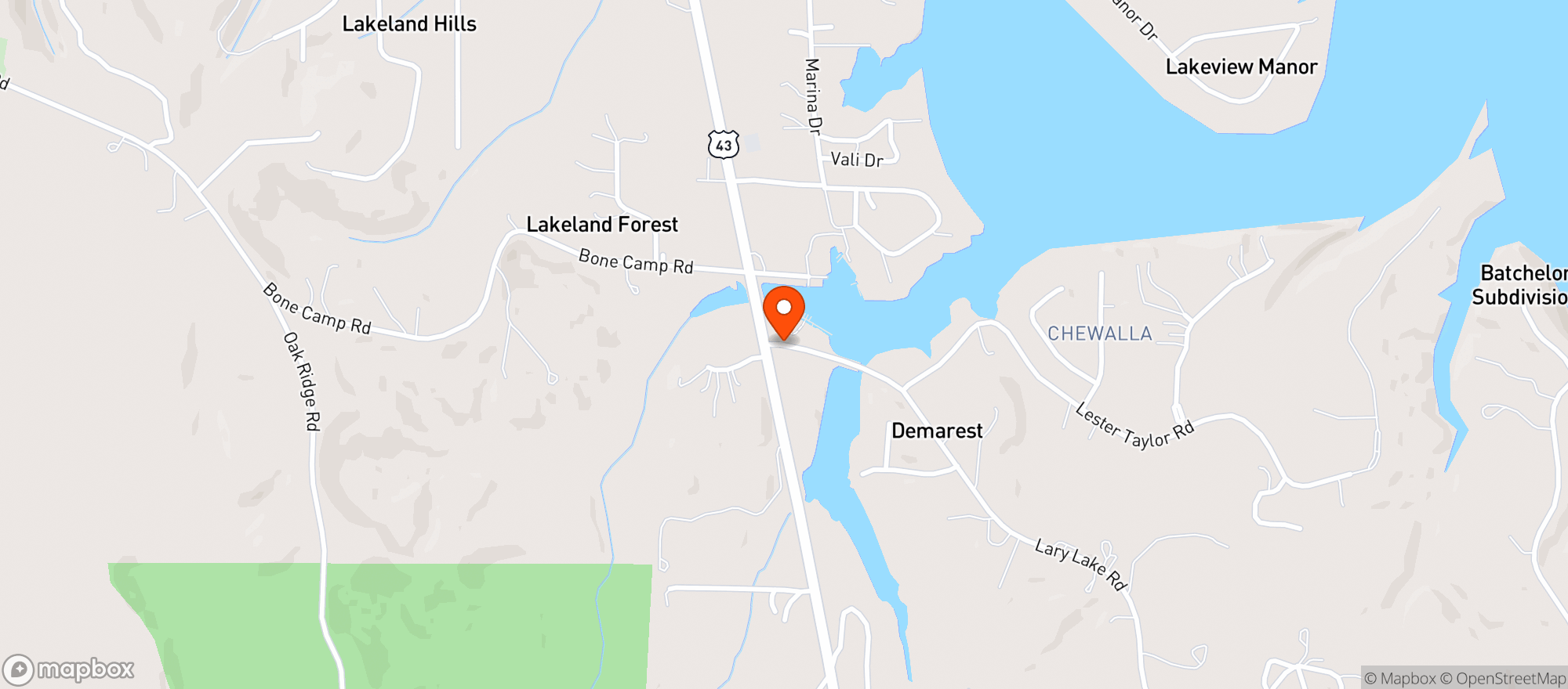 Map showing Lakeland Grocery