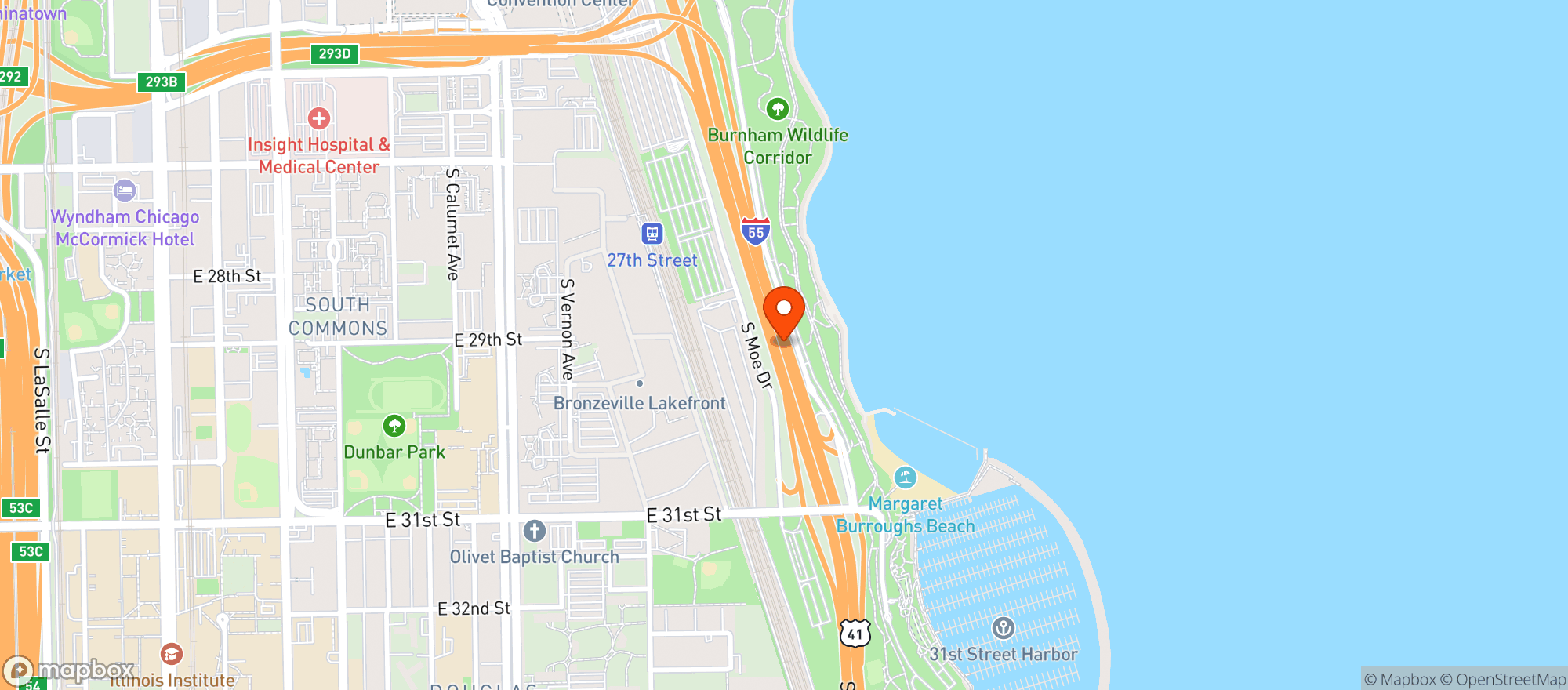 Map showing C/o Freeman - Mccormick Place