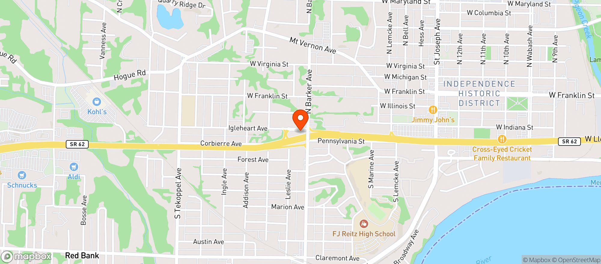 Map showing Barker Brewhouse