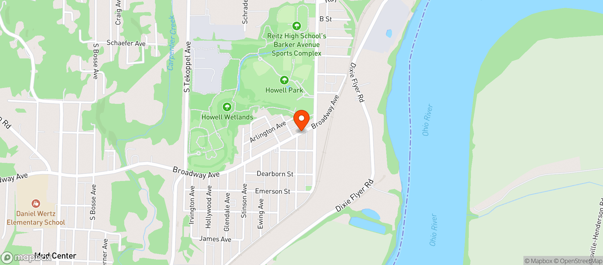 Map showing Broadway Liquors