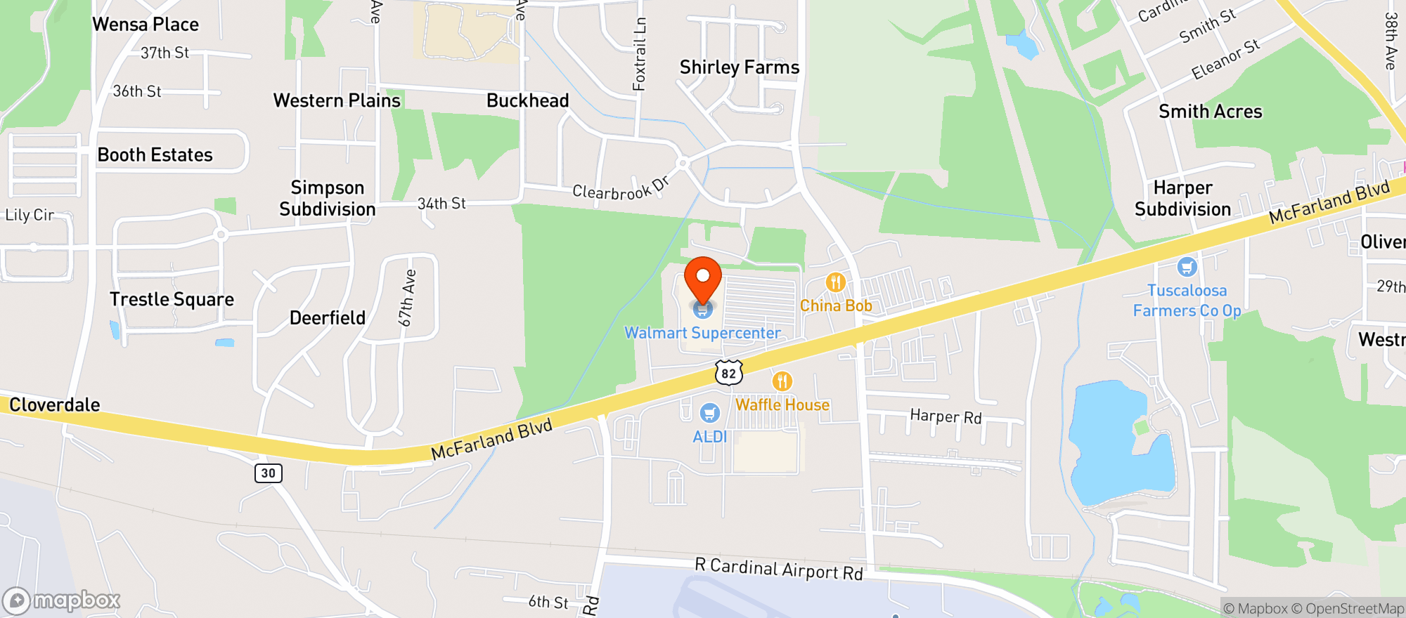 Map showing Walmart Supercenter