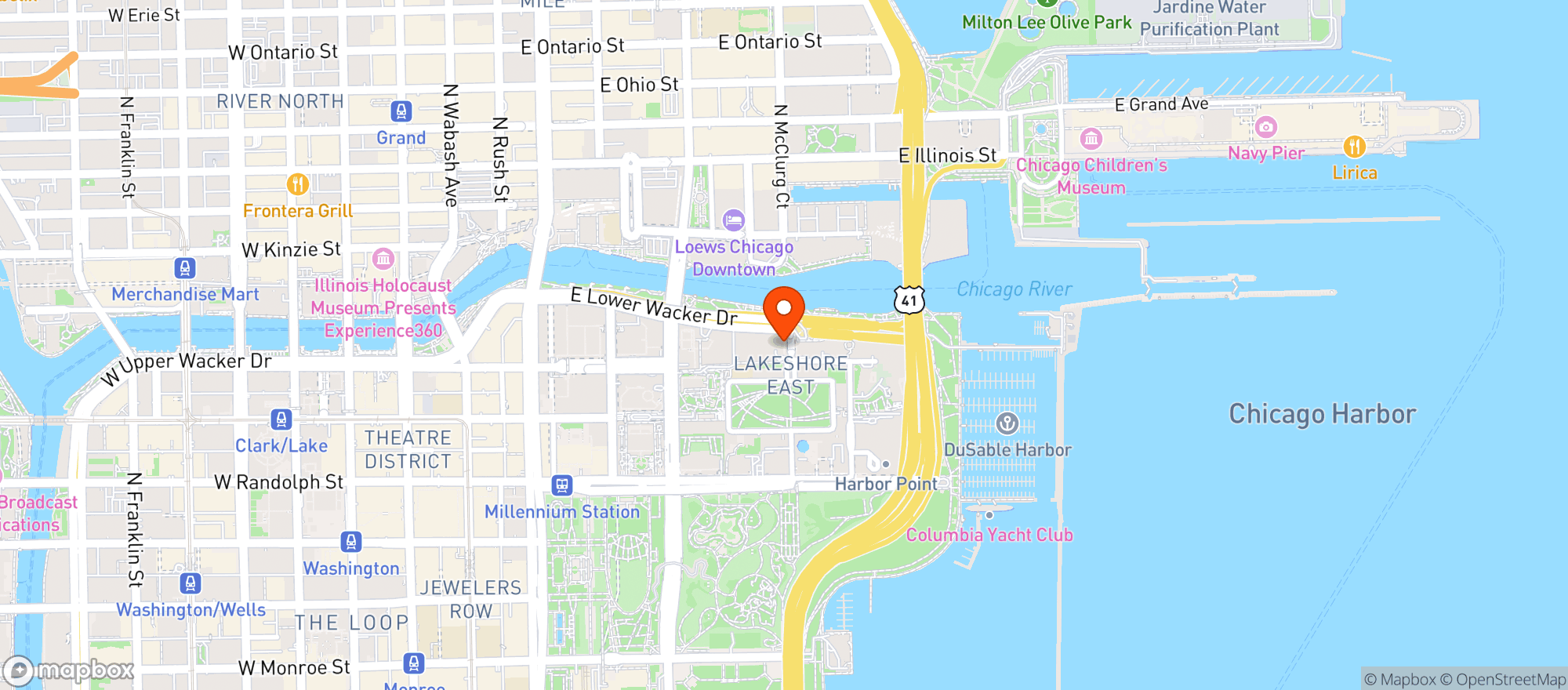 Map showing St. Regis Chicago Hotel / Miru 1251