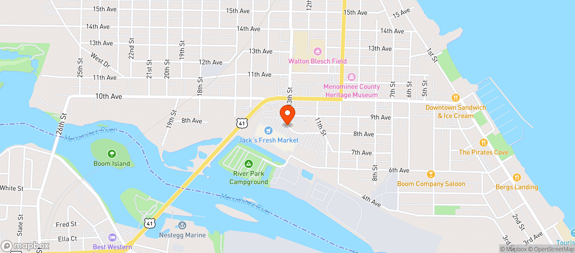 Map showing JACKS FRESH MARKET