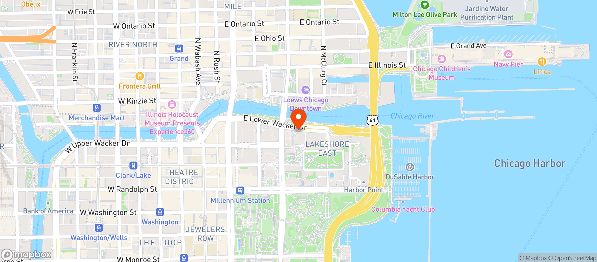 Map showing Palm Restaurant