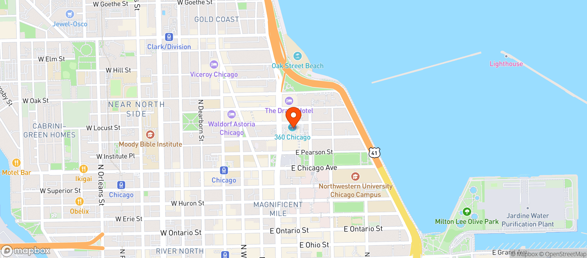 Map showing 360 Chicago